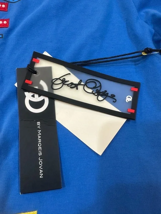 Frost Origs by Marqeis Jovan Blue Graphic Tee - 'Love Will Tear Us Apart' SZ 5XB - Picture 5 of 15